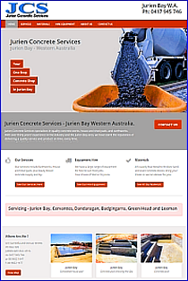 Website designed for Jurien Concrete Services